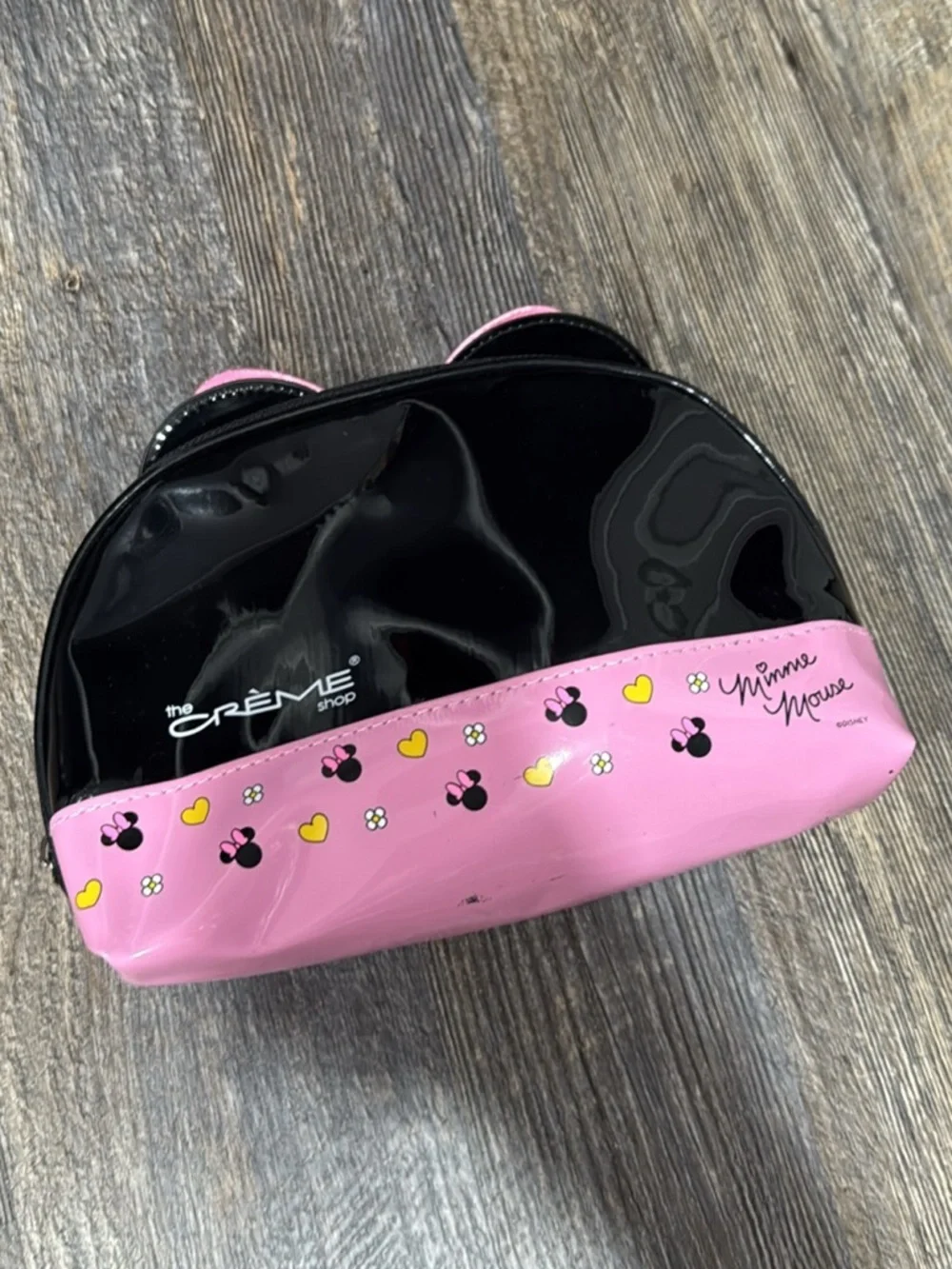 Disney Pink & Black Minnie Mouse Cosmetic Bag with Polka Dot Bow